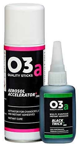 O3a Cyanoacrylate Instant Adhesive | Thick | Black Bundle | 50g | MADE IN BRITAIN