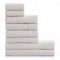 nottoc Handtücher Set Creme Natural / 2 x Badetuch 70x140 + 4X Handtuch 50x90 + 2 x Gästetuch 30x50 - Handtücher mit Aufhänger 100% Baumwolle Weiche Saugstark 8 Teilig