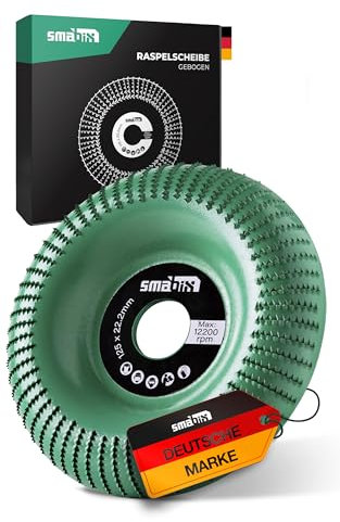 SMABIX® Holz Schleifscheibe 125mm [BESONDERS SCHARF], Frässcheibe für Winkelschleifer Holz, Holzfräser, Flex Schleifscheibe, Holzfräser für Winkelschleifer, Wurzelfräse, Schleifen