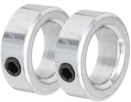 QUARKZMAN vågig ring 0,6 tum hål galvaniserat kolstål klämring med gängstift silver 2 stycken