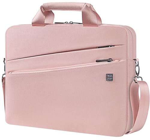 DOMISO Sacoche Ordinateur 17-17,3 Pouces Pochette PC Portable Sac Bandoulière Professionnel Anti-Choc pour 17-17.3 Laptop Dell/Lenovo/Acer/HP/MSI/ASUS PC Gamer 18 Pouces, Rose