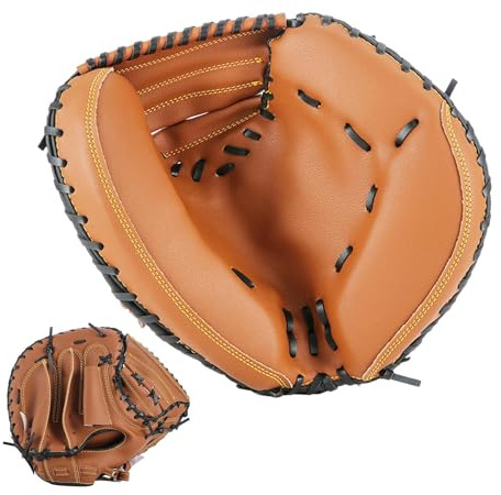 Guanti da baseball Catcher Mid, Guanti da softball - Guanti da campo da baseball Allenamento di gioco per principianti - Guanti da baseball e softball Catcher con la mano sinistra per addestramento di