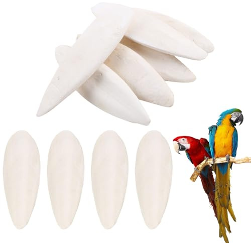JDCMEI 10 Pièces Os de Seiche, 9-12 cm Os de Seiche Jouets à Mâcher, Oiseau Seiche pour Perruches, Coquilles de Sépia Naturelles pour Oiseaux, Escargots, Reptiles, Calcium et Alimentation Minérale