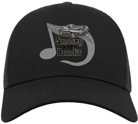 Atspauda The Bandit Funny Art Stilvolle Halb-Mesh-Baumwoll-Trucker-Kappe, Baseballmütze, Schwarz, Schwarz , Einheitsgröße