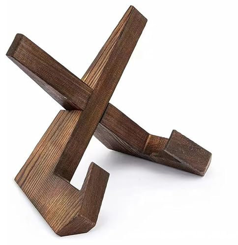 Soporte Platos Decorativos de Madera,Porta Libros Cocina Vintage Soporte de Exhibición de Madera Multifunción Soporte para Libros de Cocina de Recetas