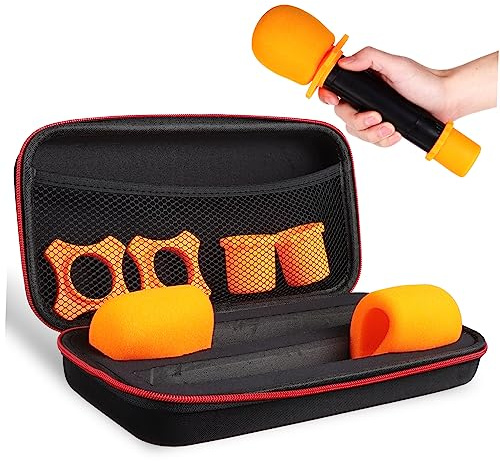Beaupretty Estuche con Cremallera para Micrófono con Funda Anillos Antideslizantes y Protector Inferior Caja De Almacenamiento Resistente Impactos y Golpes Diseño Esponjoso para Protección Co