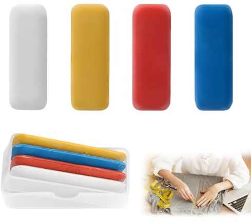 Quesuc 4 Pezzi Gesso Da Sarto Gesso Da Sarto Rettangolare Gesso Per Tessuto, Pennarello Per Tessuto In Polvere Minerale Per Marcare Vari Tessuti, Cuoio, Artigianato Multicolore 5.5X2 Cm