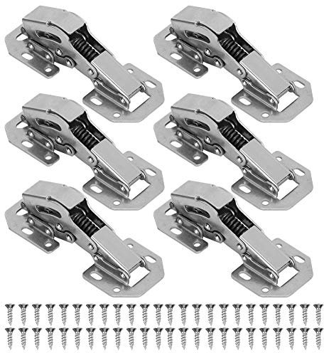 6er Pack Aufschraubscharnier Scharniere Aufschraubscharniere Scharnier Schränke Tür Eckanschlag und Innenanschlag Tür Scharniere für Küchenschrank Kleiderschrank Schranktür Möbel