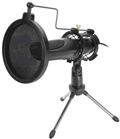 Speedlink AUDIS Desktop Streaming Mikrofon USB für PC - Standmikrofon Gaming Mikrofon mit USB Anschluss, Ständer und Popfilter, für PS4, PS5, PC, Plug & Play, schwarz