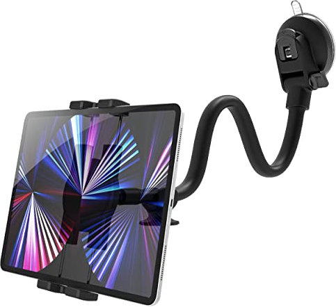 Oilcan Supporto Tablet Auto Flessibile, Porta Tablet Cruscotto Parabrezza a Collo Oca [Braccio Lungo 34cm], Staffa Ventosa Macchina per iPad Pro Air Mini, Galaxy, Lenovo, Fire, Cellulare 4-12,9