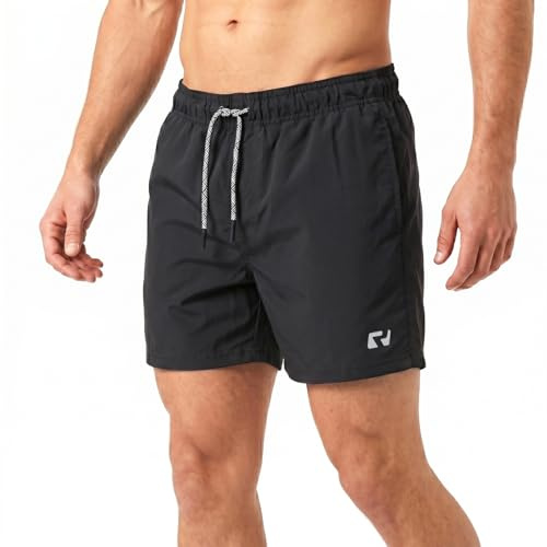 RIPT Men's Swim Shorts Quick Dry UV 50, Black, XL