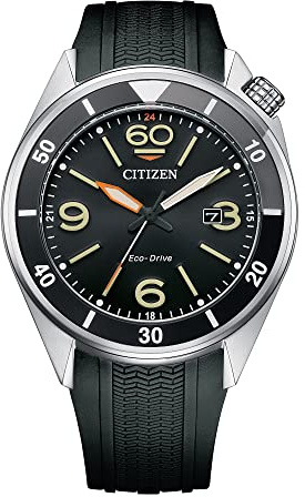 Citizen Men's Eco-Drive Weekender Sport Men's Watch in Stainless Steel and Polyurethane Black Strap, Black Dial (Model: AW1710-04E)