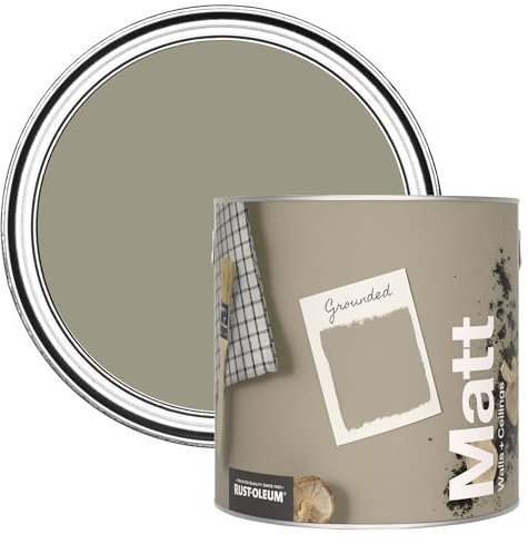 Rust-Oleum Colours Matt Emulsion Wall and Ceiling Paint - Grounded 2.5L