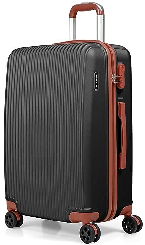 CALDARIUS Hardshell Luggage | Durable Suitcases | Lightweight & Secure with Combination Lock | Smooth 4 Dual Spinner Wheels | Ideal Travel Bag & Luggage Sets (Grey, Medium 24)