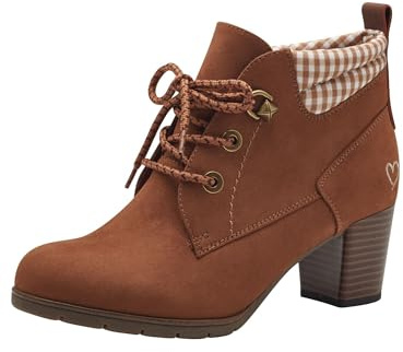 MARCO TOZZI Damen Stiefeletten mit Absatz zum Schnüren Elegant, Braun (Nut Comb), 40 EU