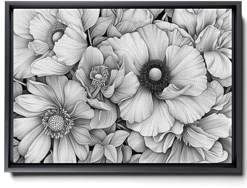3D Art Prints, 3D Wall Art Decor, Pen and Ink Memorable Month Floral, Handmade Personalize Birth Flower Anniversary Wedding Gift Mothers Day Tattoo Sketch State Flower, Canvas,Print