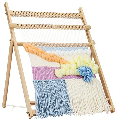 Multihantverk vävstol konst och hantverk i trä – extra stor ram gobeläng vävstolar för nybörjare och barn – gör-det-själv handstickad vävmaskin