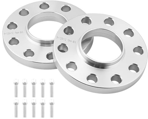 ISINEVER Spurverbreiterung 5x112 30mm 2x15mm 66,6 Kompatibel mit Mercedes-Benz Modelle mit Radschrauben M14x1.5 Spurplatten Distanzscheibe Silver