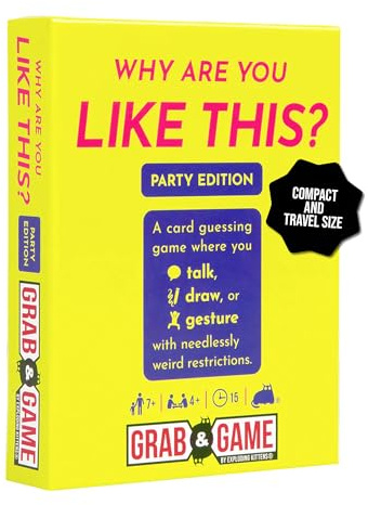 Exploding Kittens - Why Are You Like This? Grab & Game – Compact Travel-Sized Party Card Game for Adults, Teens, and Families – 2 Player, 15-Minute Gameplay – Ages 7+