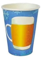 LP Divertissements Lot de 8 gobelets bleu motif 'bière' en carton 25cl