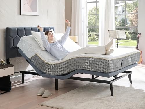 BedsPick Adjustable Bed Frame Queen Size - Wireless Remote Control Adjustable Beds with 4 USB A&C Ports,Zero Gravity Electric Bed, Independent Head and Foot Incline,Reclining Bed for Seniors