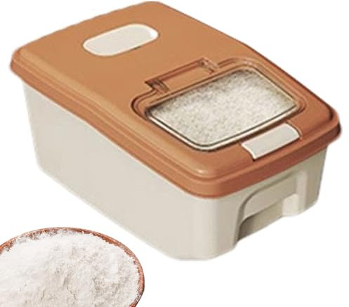 Générique Grand Récipient à Riz - Récipients Alimentaires,Distributeur Anti-Moucherons Grande Capacité avec Roulettes pour Cuisine et Placard