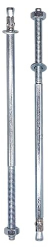 SKIR'CO 2 anclajes de cuña chapados en zinc M10 x 280 mm, tacos de metal, perno de anclaje, pernos de expansión de mampostería y hormigón
