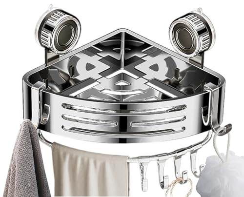 lyanny Estante de Ducha de Esquina, Repisa de Ducha de Esquina, Organizador de Bandeja Moderno Resistente al Óxido Montado en Pared Ahorrador de Espacio para Acondicionador Champú Bañera Inodoro