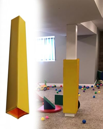 Skyddskåpa av skum för källarstolprör, fallskyddsmatta för basketringar för inomhus- och utomhusbruk, postskydd för garage, fotbollsplatser och parkeringsplatser (gul, 8 x 8 cm)