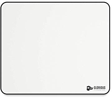GLORIOUS Gaming Tapis de Souris en Tissu (Large) - Bords Cousus, Surface Lisse pour Vitesse et contrôle, Base Anti-dérapante, Lavable en Machine, Taille L (330 x 280 x 3 mm) - Blanc