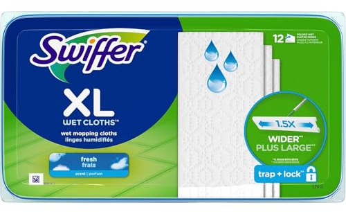 Swiffer Wet Cloth Refills, XL, Gain Scent, 12-Ct. 74471