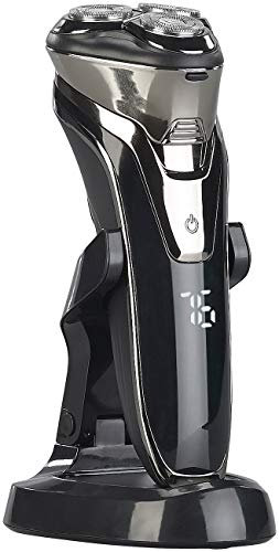 Sichler Men's Care Elektrischer Rasierer: 2in1-Akku-Rasierer mit Präzisionstrimmer & 3D-Scherköpfen, IPX6 (Rasierapperat, Bartrasierer, Haarschneider)