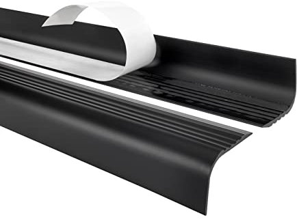 Quest Treppenkantenprofil Selbstklebend PVC Kunststoff Treppen-Kantenschutz 52x40mm gerundet, schwarz, 90cm