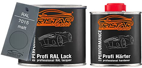 TRISTARcolor RAL 7015 Schiefergrau matt 2K Autolack 0,75 Liter / 750 ml Dose inkl. Härter