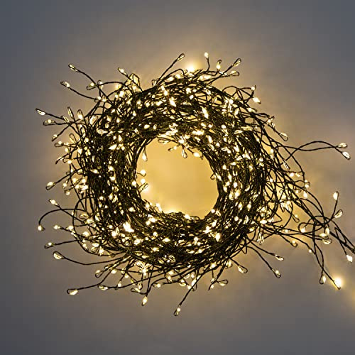 The Christmas Workshop Micro LED Cluster String Lights/Indoor & Outdoor Fairy Lights/Mains Operated with Timer/Christmas, Weddings, Birthdays (480 Lights, Warm White)