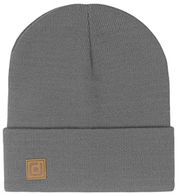 riverso Herrmössa RIVFabian utomhusmössa, stickad mössa, löpmössa, vintermössa, unisex, enfärgad, 100 % akryl, en storlek, GRÅ, En Storlek