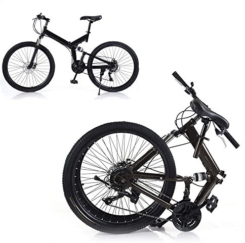 WSIKGHU Faltrad für Erwachsene 26 Zoll Mountainbike 21 Gang 150 KG Offroad-Fahrrad Cityrad Aus Kohlenstoffstahl