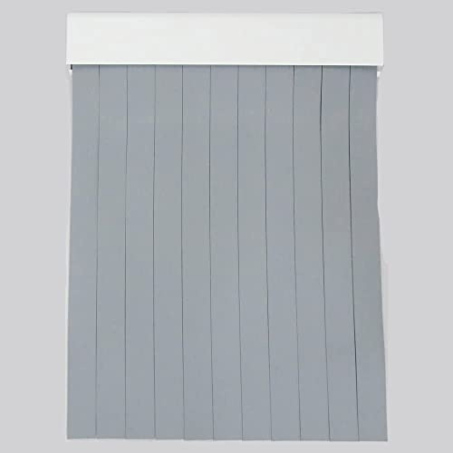 Genérico Tende a Striscia per Porte Esterne | Materiale in PVC e Asta in Alluminio | Ideale per Terrazzo e Veranda | Anti-Insetti (Larghezza 100 cm x Altezza, Grigio)