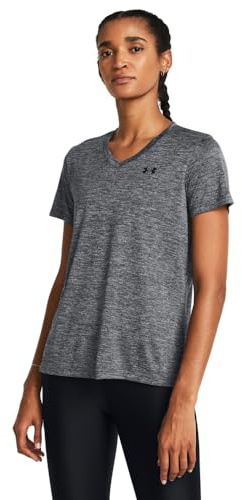 Under Armour Tech SSV - Solid, T-shirt de sport confortable pour femme, T-Shirt manches courtes avec col en V