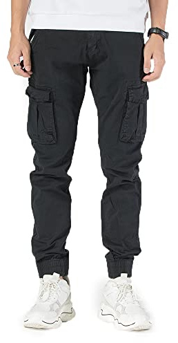 TONY BACKER Pantaloni Casual Elasticizzati Uomo Pantaloni Cargo da Uomo Pantalone in Cotone Leggero 6591 (IT, Misura del girovita, 48, Regular, Regular, Blu-2)
