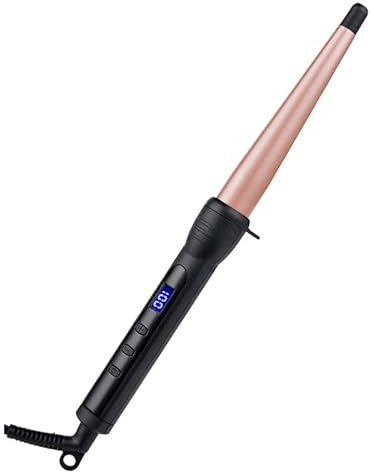 Fer à friser conique en céramique de 13 à 25 mm avec écran LCD, réglage de la température pour femme