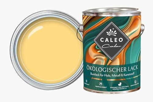 Caleo Color Lack KÜKENFLAUM Gelb, 0,15 Liter - ökologischer Lack für Möbel - natürlich, lösemittelfrei, spielzeugtauglich