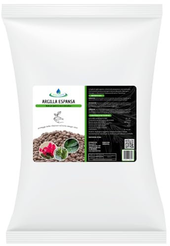acquaverde | Argilla Espansa per Piante in Vaso, Giardino, Drenaggio del Suolo, Pacciamatura, Idroponica e Decorazione - 10 Litri