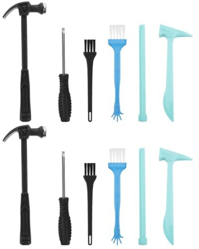 Toyvian Dinosaur Dig Tools Kit 4 Sets Archaeological Excavation Tool Kit Dino Dig Toys Plastic Pretend Play Hammer Chisel Brush for Kids Educational Stem Science Kits, 18.50X6.50X1.70CM, 5210H05AFJR