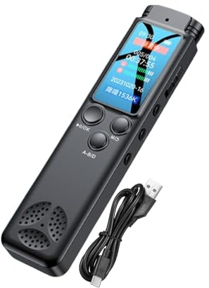 Enregistreur audio - Stylo d'enregistrement rapide | Réduction du bruit, double microphones, dictaphone de qualité HD pour journalistes, étudiants, conférences