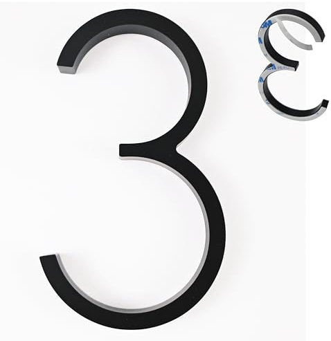 nanlyiau número de casa números casa exterior negro adhesivo 5in numeros casa exterior modernos 3d Número de buzón numeros casa exterior Producción de acrílico(negro 3)