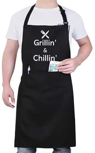 RowMi BBQ Apron Grillin'' and Chillin' Great for BBQ's, kitchen or fun loving chefs and cooks alike