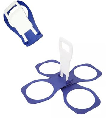 1 Pièce Porte-tasses pliable pour café, boissons non alcoolisées, tasses à bière - robuste, réutilisable, format de poche, festivals et fans de sport, 4 tasses (Bleu)