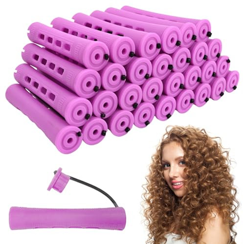 ELNX Set di 30 bigodini per capelli lunghi e corti, da 1,9 cm, taglia media, con elastico, per capelli lunghi e corti, da usare per te