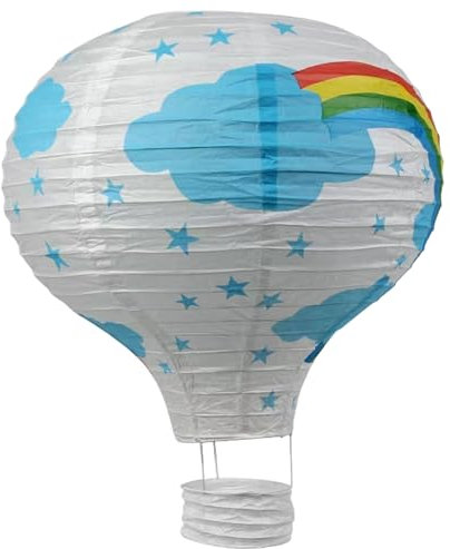 Lanterne di carta in mongolfiera appesa a furfe, lanterna in mongolfiera modello arcobaleno simpatico decorazioni per lanterna di carta appesa per la scuola di matrimonio per la festa dei rega